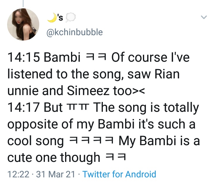 Chungha listening to Bambi