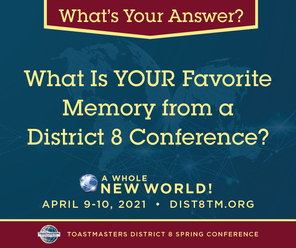 District8tm's tweet photo. What is your favorite memory from a District 8 Conference? 
Share your comments below!
Register for the 2021 Spring Conference Today! https://t.co/fVfXQcy25s
#d8TMNewWorld #WeAreDist8TM https://t.co/c35sJTg1b9