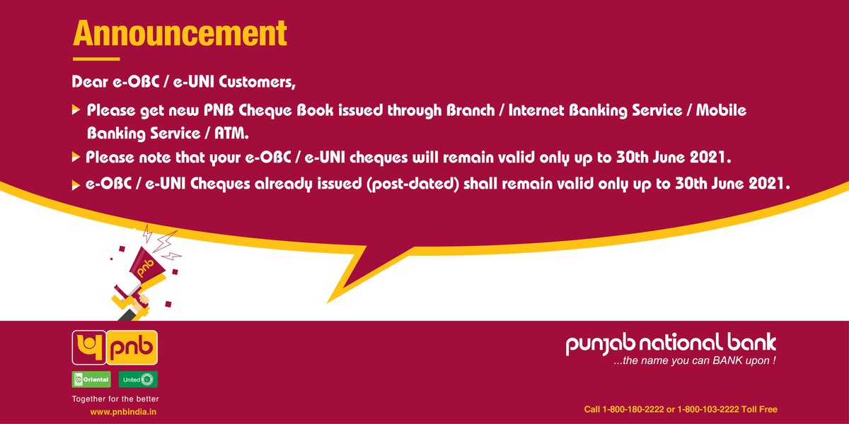 pnbindia's tweet photo. 📢 Important Announcement, take note! https://t.co/306ySBIHY6