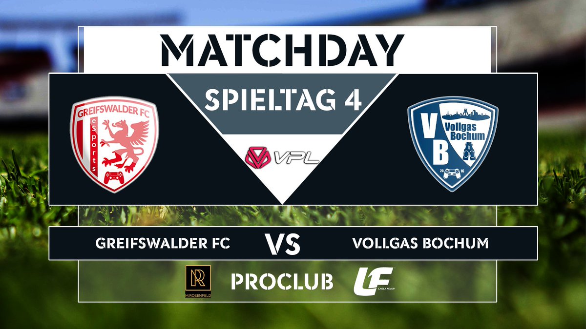 Matchday + Giveaway

Heute begleite ich  3 Spiele des <a href="/GreifswalderE/">Greifswalder FC eSports</a>. Zusätzlich gibt es ein Gewinnspiel vom M.Rosenfeld. Holt euch eure Shisha!

Live ab 20:15 Uhr
twitch.tv/greifswalderfc

<a href="/Greifswalder_FC/">Greifswalder FC</a> <a href="/VPLglobal/">Virtualproleague</a> #ProClubs #eSports #esport #livestreaming #giveaway #shisha