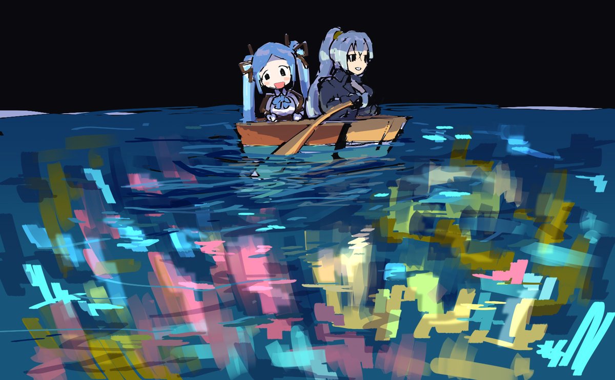 青髪多いな #今月描いた絵を晒そう 
