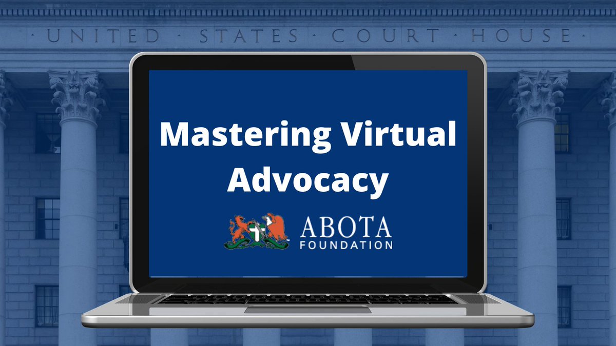 The ABOTA Chapter with the most registrants for Mastering Virtual Advocacy will win a Foundation Store discount code! Encourage all of your Chapter members to sign up now. ow.ly/FDxS50E3i8K