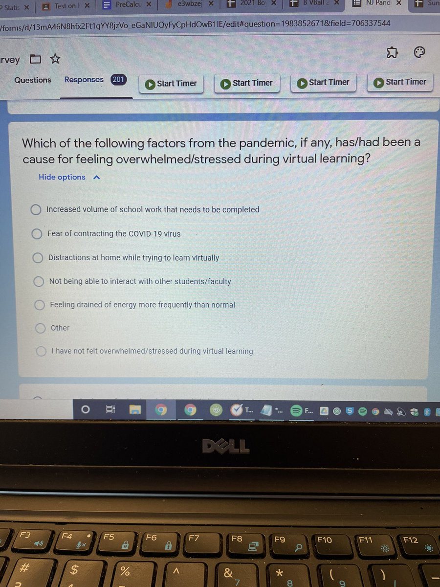 MrSabiaHHS's tweet photo. Our #APstat students developed this survey which has been given at 6 different high schools across NJ to measure some of the effects of the COVID-19 pandemic on education. They will use confidence intervals and hypothesis tests to report out their findings soon! #btfutureready https://t.co/MXgg5ktobu