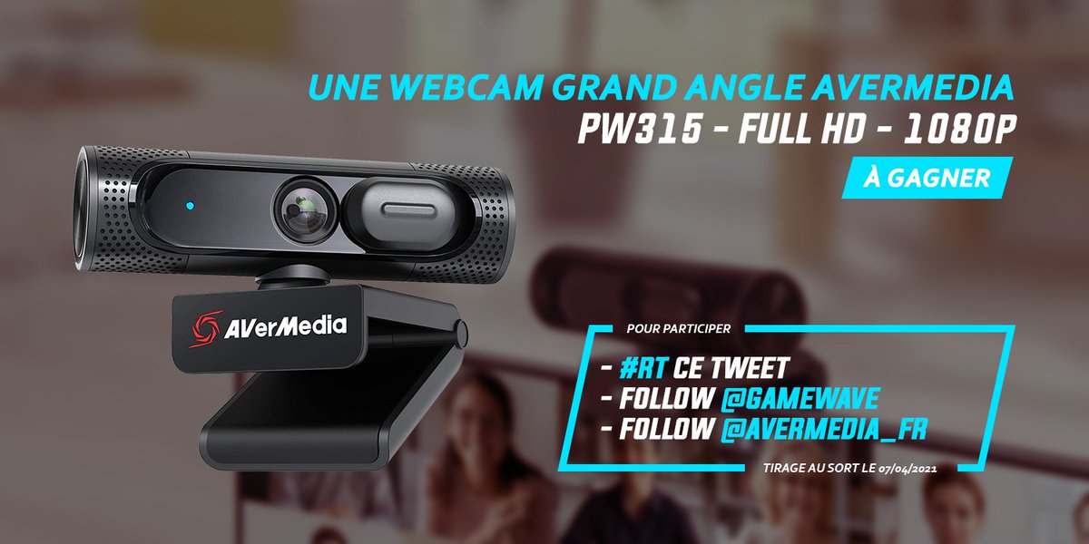GAMEWAVE's tweet photo. #CONCOURS 🌸

On vous fait gagner la toute nouvelle webcam grand angle AVerMedia PW315 Full HD !

Pour participer :
- #RT ce tweet
- Follow @GAMEWAVE 
- Follow @AVerMedia_FR 

TAS le 07/04, bonne chance à tous 😎 https://t.co/nTCbXzgiso