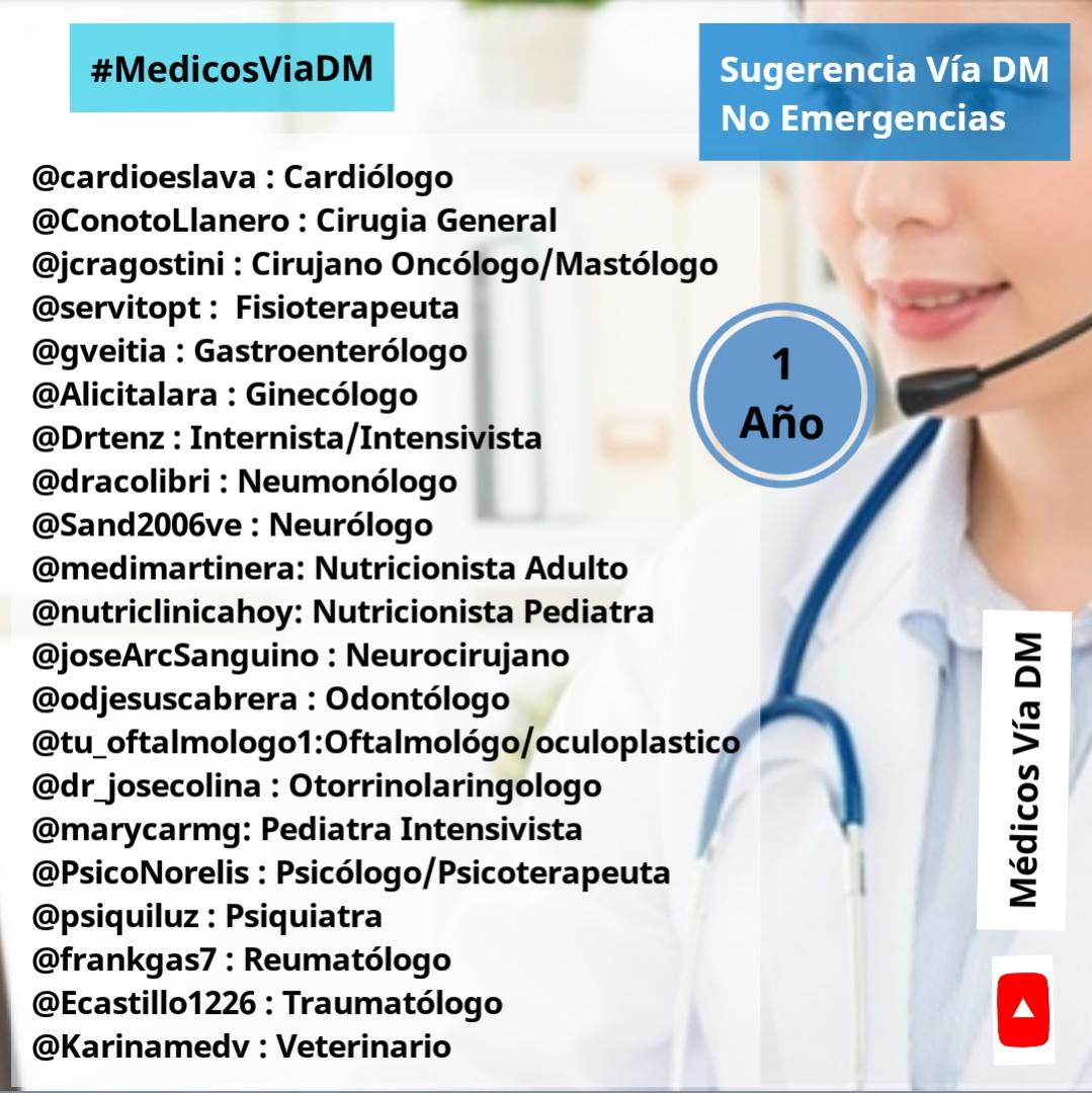 miroscorrales's tweet photo. @leirisgsm Buen día. Esta es la lista actualizada por el Dr. @Ecastillo1226
#MédicosDM #MédicosVíaDM https://t.co/xxqIDRxxSV
