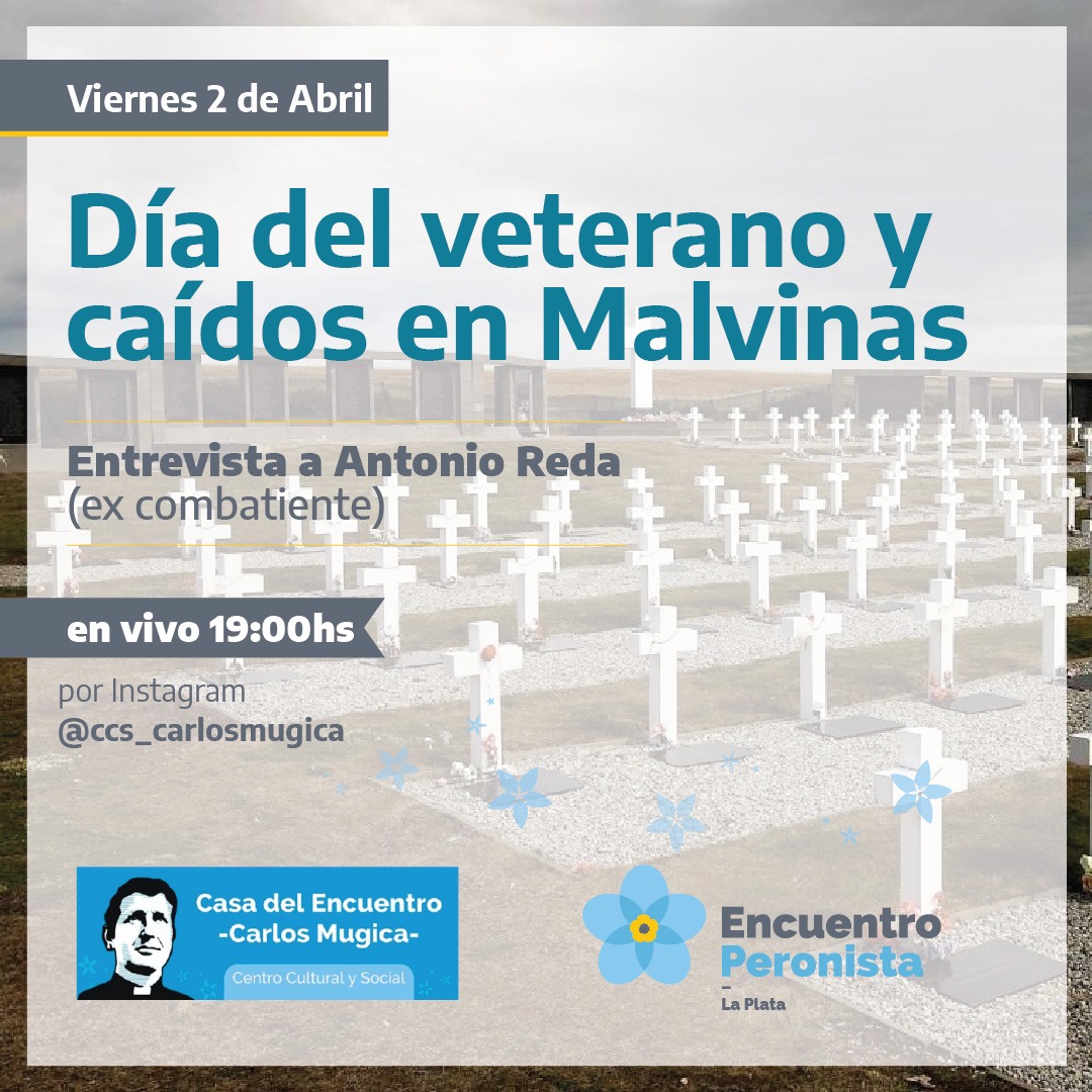 ccs_mugica's tweet photo. Este viernes 2 de abril a las 19 hs, en marco del Día del Veterano y caídos en Malvinas, vamos a entrevistar en vivo a Antonio Reda, ex combatiente de la guerra por Malvinas.

Acompañanos a escuchar y compartir su historia de vida en este encuentro. https://t.co/P8kvMguCs4