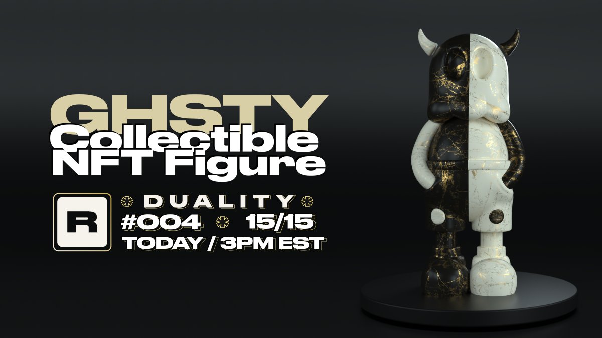 GHSTY DUALITY RELEASES TODAY!  -  3PM EST

Our LAST legendary drop of the season! 🤍🖤

Rarible: rarible.com/itsghsty
Opensea: opensea.io/accounts/GHSTY

#rarible #ethereum #nftcollector #ghsty #figure #figures #nft #nfts #opensea #Collectibles #digitalasset <a href="/rariblecom/">BLH PoC</a> <a href="/opensea/">OpenSea</a>