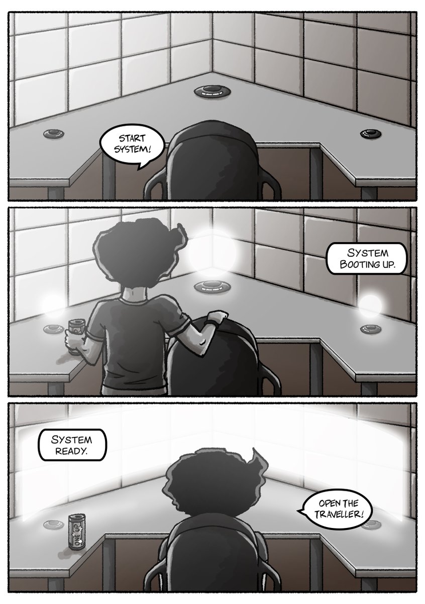 satrduni's tweet photo. Next Gen Gaming.
This is from Episode 1 re-vision

#ShatteredUniverse #TheTraveller #SATRDuni #worldBuilding #webcomic #webtoons https://t.co/SF040uXMsp