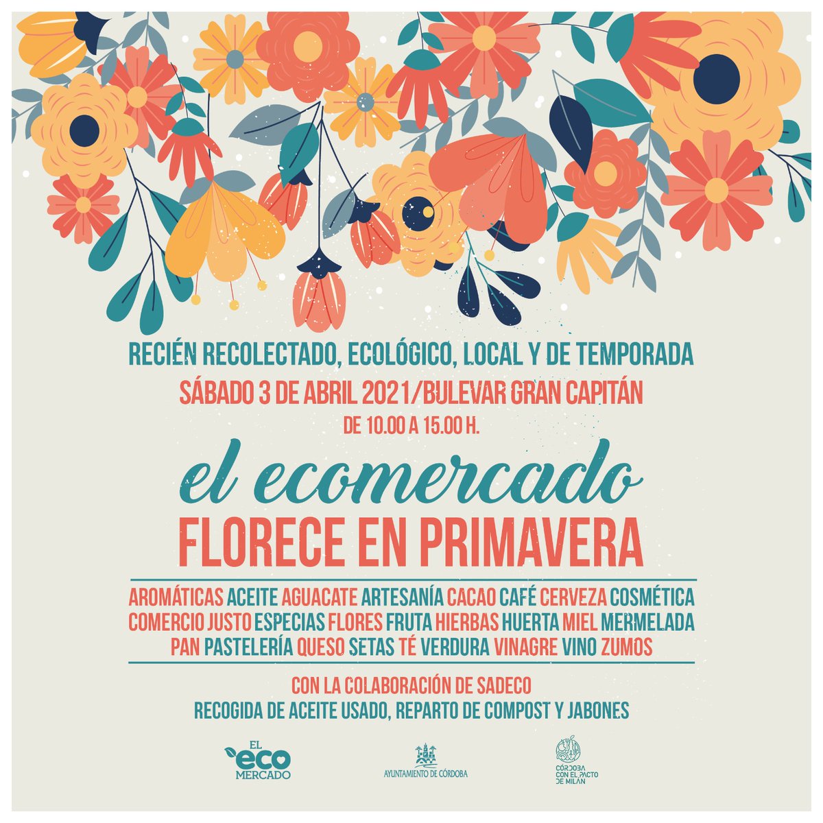 elecomercado's tweet photo. Ya tenemos aquí el primer sábado de mes.
Sábado 3 de abril
#elecomercado
#floreceenprimavera
En el bulevar 
#ecologico #local #territorio https://t.co/W4nCR52nkm