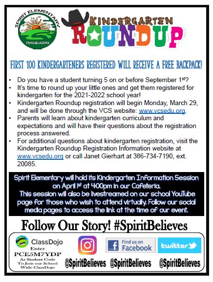 Attention prospective Kindergarten families.  You are invited to come to our campus on Thursday at 4pm to learn about our Kindergarten program and our school.  We are excited to welcome you to Spirit Elementary, where together we ARE the DIFFERENCE!