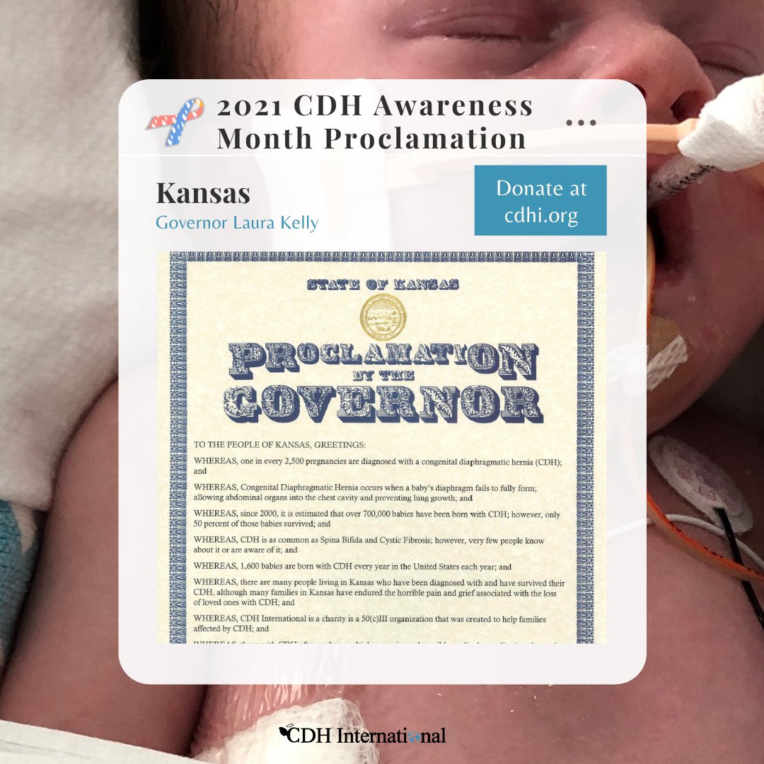 cherubs's tweet photo. Kansas proclaims April 2021 CDH Awareness Month 

Read more at https://t.co/WBLlkXCNWb

#cdh #cdhawareness #savethecherubs #cdhi #congenitaldiaphragmatichernia #cdhinternational #cdhsupport  #proclamation #kansas #cdhnews #raredisease #patientadvocacy #cdhawarenessmonth https://t.co/BitVnG4h2O