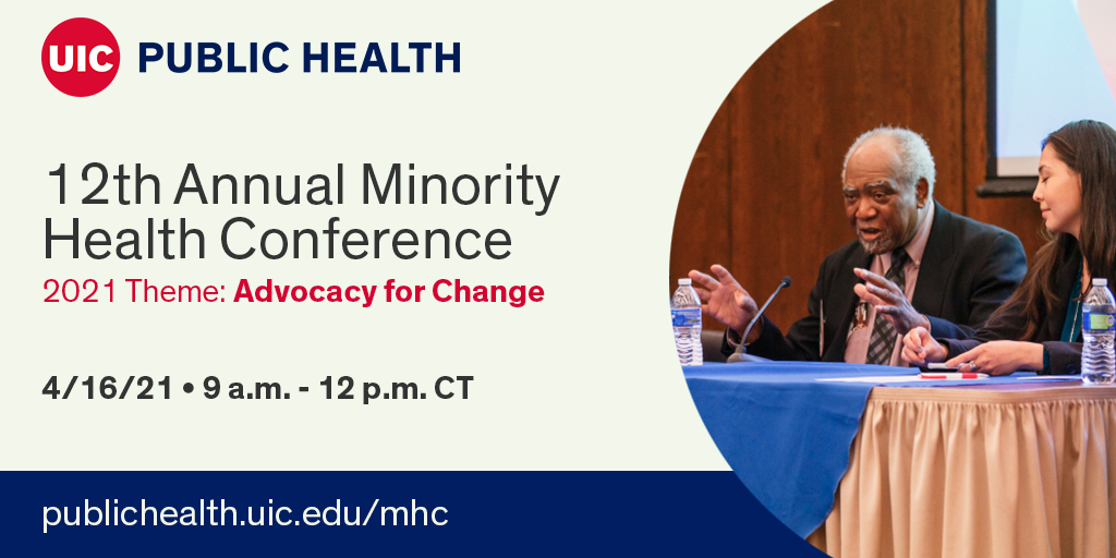 uicpublichealth's tweet photo. Join us on April 16 for our 12th Annual Minority Health Conference as we focus on strategies to advocate for change.

RSVP: https://t.co/G6XQGN5ROf https://t.co/aZO5cEyVxd