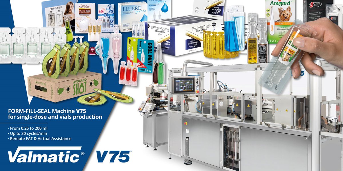Valmaticsrl's tweet image. Last generation Form-fill-seal machine @Valmaticsrl, one machine more than 100 shapes single-dose with volume from 1 to 200 ! youtube.com/watch?v=xbOkzp…
#onetimeuse
#monodose
#vials