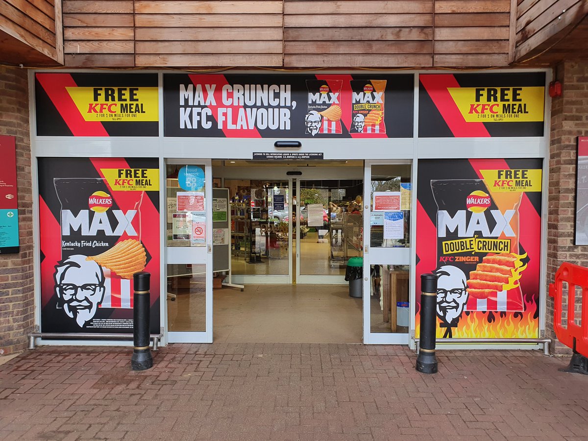jempsonsstores's tweet photo. We love our new @walkers_crisps Peasmarsh Superstore entrance graphics, to support their new Max KFC flavours launch.
You'll find them in our stores now. Enjoy!
#walkerscrisps #kfc #walkersmax https://t.co/PsacVIhtIQ