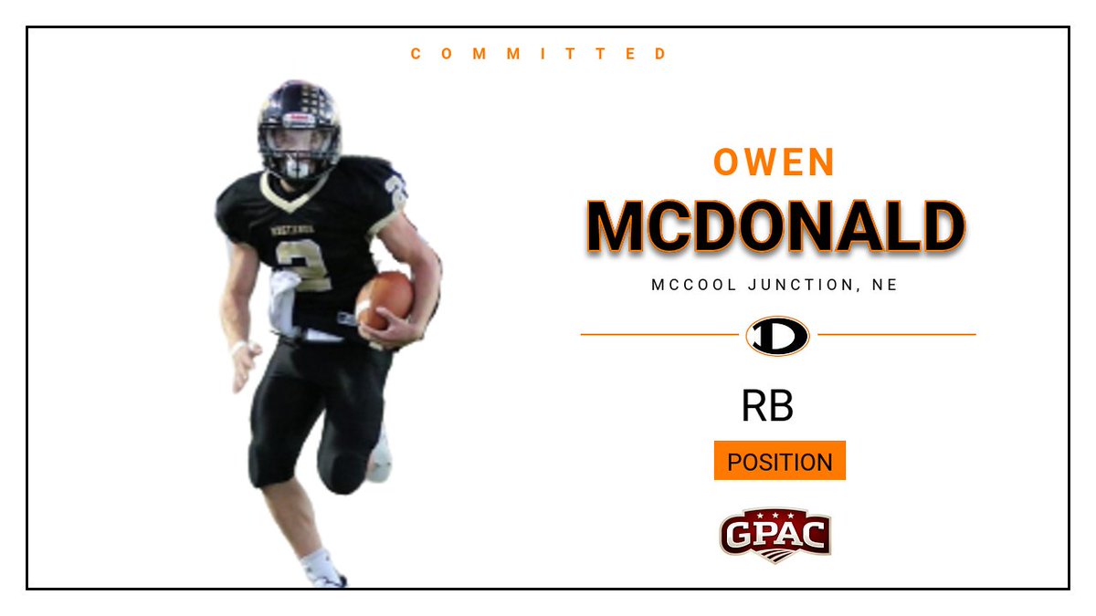 DoaneFootball's tweet photo. Doane Football is excited to welcome 
@Owen_McDonald2 to the Tiger Family!! #HuntWithUs21 #RestoreTheRoar https://t.co/X5ndm6JeKi