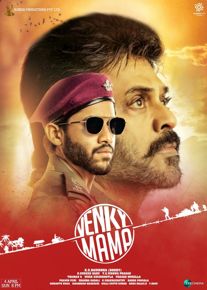 NameIsBoni's tweet photo. World Television Premiere 📺
#VenkyMama (2020) Hindi Dubbed 🎫
Premiering On 4th April , Sun 8 PM On @zeecinema ⬅️..
@chay_akkineni @VenkyMama @RaashiiKhanna_ @starlingpayal @SureshProdns @peoplemediafcy #VenkyMamaHindi #HDPoster #HDStill #NagaChaitanya #VenkateshDaggubati.. https://t.co/j4RqS75mk7