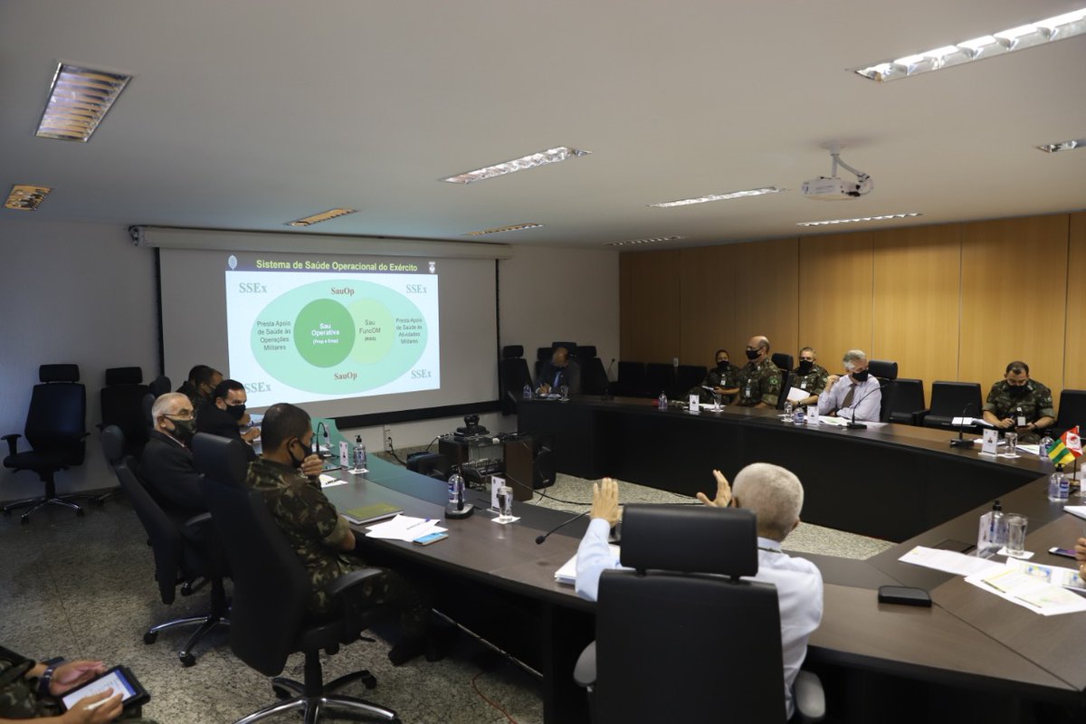 Realizamos, no DGP, reunião de trabalho entre a Chefia, Diretorias e Assessorias, para tratar de assuntos atinentes ao Departamento, a saber: avaliação de desempenho; promoções; serviço militar; movimentações; execução orçamentária; e saúde, com foco no combate à pandemia.