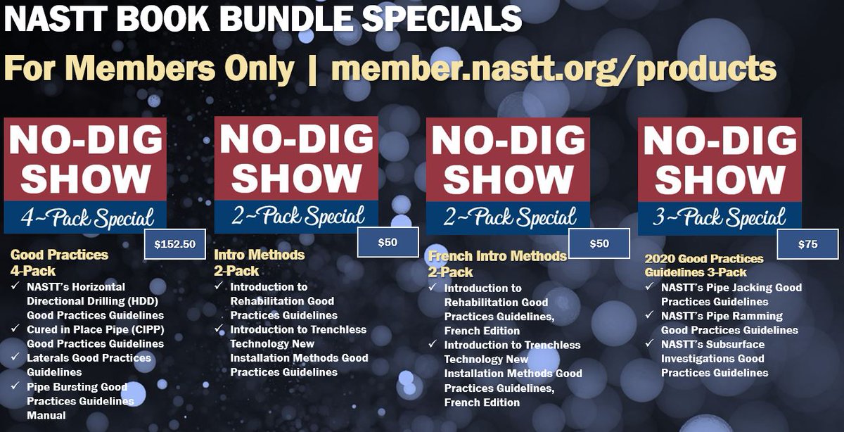 Carolyn_Hook's tweet photo. Don't miss these @_NASTT Member-Only Book Bundles https://t.co/YLDjh3sx38  #NoDigOrlando2021 #trenchlesstechnology https://t.co/VaBZ08G410