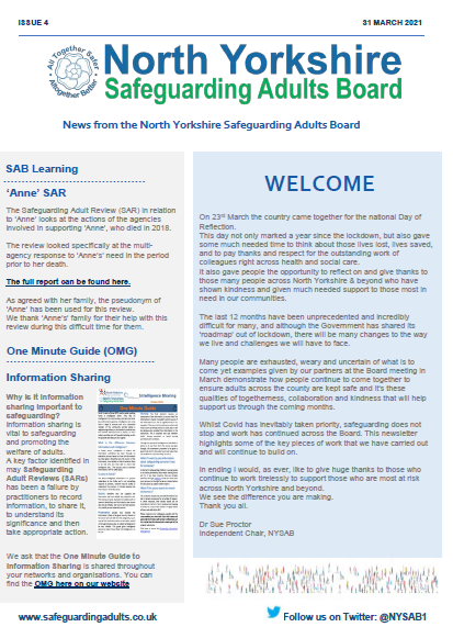 The March edition of our newsletter is now available on our website: safeguardingadults.co.uk/working-with-a…

Please share widely

Thank you!

#Safeguarding #SafeguardingIsEverybodysBusiness