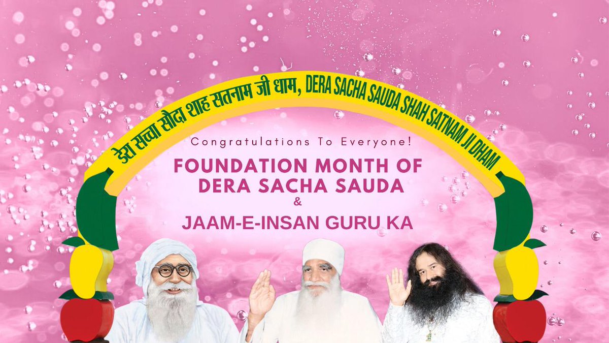 insan_honey's tweet photo. Greetings to everyone on the occasion of 73rd Foundation month of Dera Sacha Sauda &amp; 14th anniversary month of Jaam-E-Insan Guru Ka. https://t.co/1IsvYjeRsj