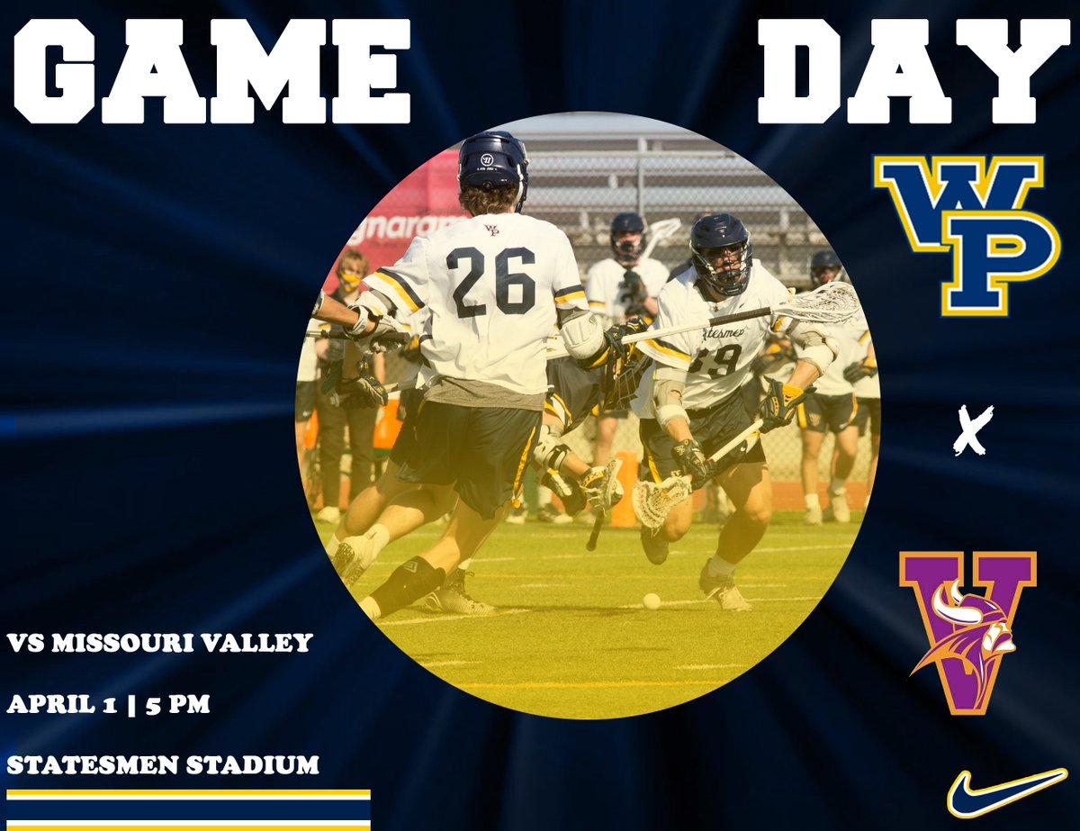 WPUAthletics's tweet image. .@StatesmenMLAX game day!!

🥍: Missouri Valley
📍: Statesmen Stadium
⏰: 5 PM
📺: statesmenathletics.com/statesmen-spor…
📊: dakstats.com/WebSync/Pages/…
🎟️: statesmenathletics.com/ticketing