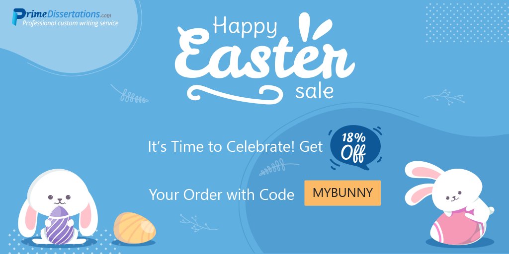_dissertations_'s tweet photo. Nice Easter discounts are here! 
Save up to 18% using discount code MYBUNNY 
Happy Easter Day! https://t.co/fcaKAd5cDD
#easterday2021 #easter2021 #spring2021 #essays #studentlife #education2021 #onlineeducation
#Eastersales https://t.co/FkxGGVZVko