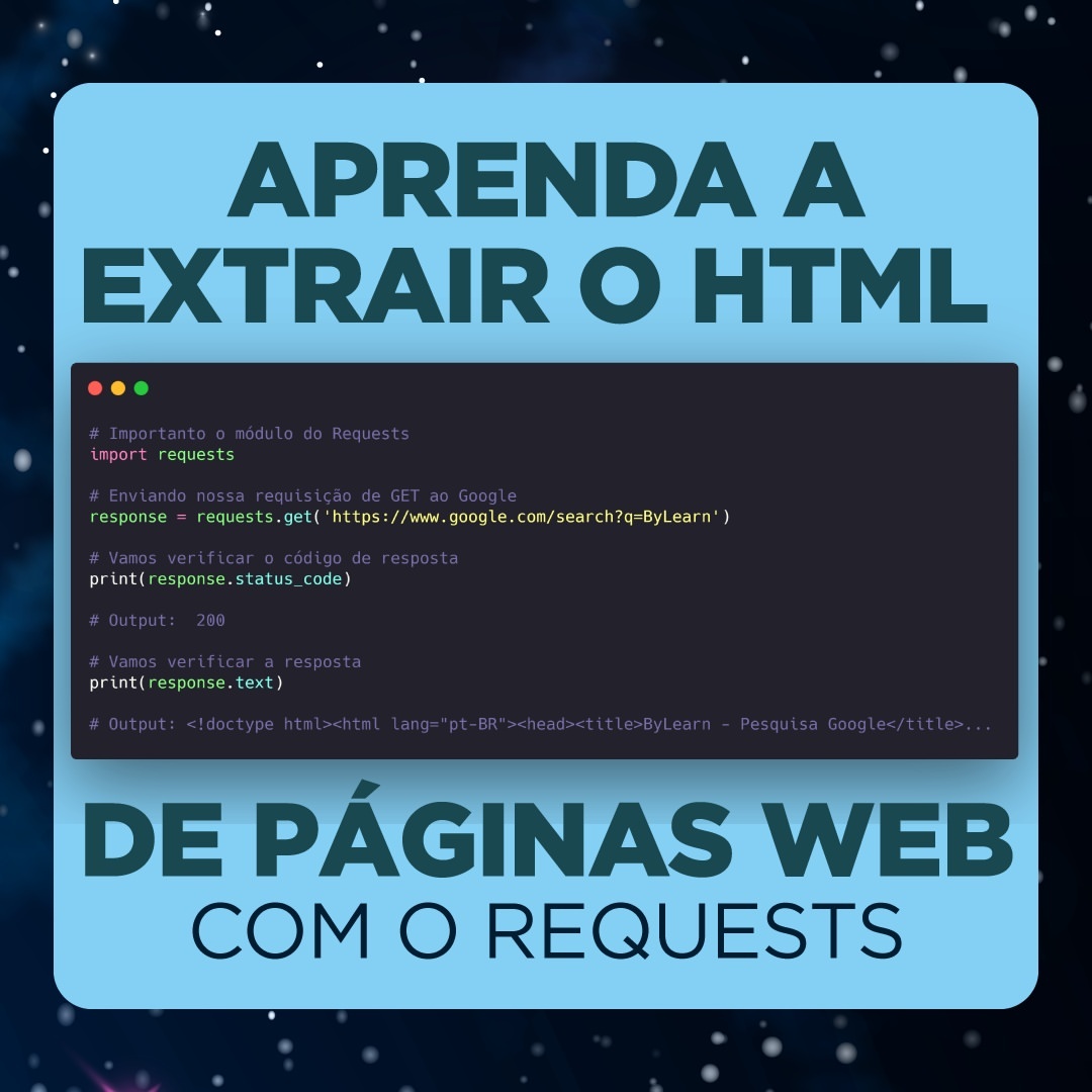 ByLearncursos's tweet photo. Fala ByLearner, beleza?

Você sabe como extrair HTML de Páginas Web com o Requests? 🤔

Requests é um pacote do Python feito para manipular requisições (GET, POST, FETCH...), tornando a extração muito mais prática e rápida.
⠀ https://t.co/CQxxUlOerH