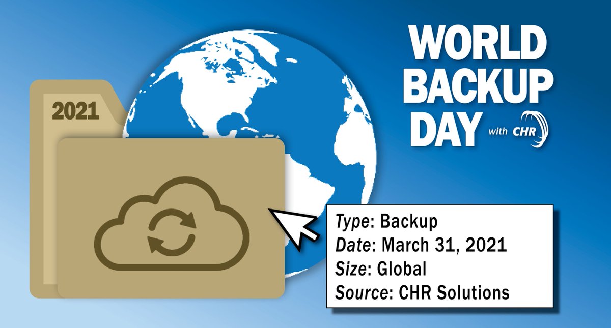 CHRManagedIT's tweet photo. Today, March 31st, is #WorldBackupDay. It's a day to remind us to protect our digital data as we become more reliant on technology. Read our latest blog that provides our take on backups.
https://t.co/OnIkHyj4yH
#Ransomware #DisasterRecovery #backup #backupandrecovery https://t.co/Vxs5WSIqW4