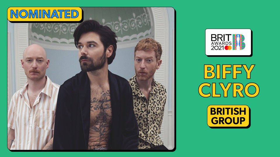 BiffyClyro's tweet photo. We are delighted to announce that Biffy Clyro are nominated for British Group at this year’s BRIT Awards. Tune in on 11th May to watch the awards live and head to @BRITs for more info.
#BRITs https://t.co/SRftJsEgkn