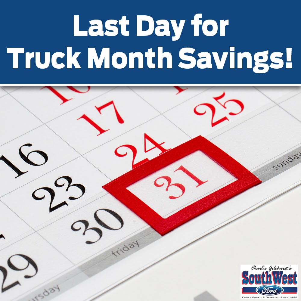 SouthWestFord's tweet photo. Today is the last day for Truck Month savings on every truck and SUV at Southwest Ford. Don’t miss out! See all special offers here: https://t.co/0tVXO6wstM https://t.co/jkoQpuhExZ