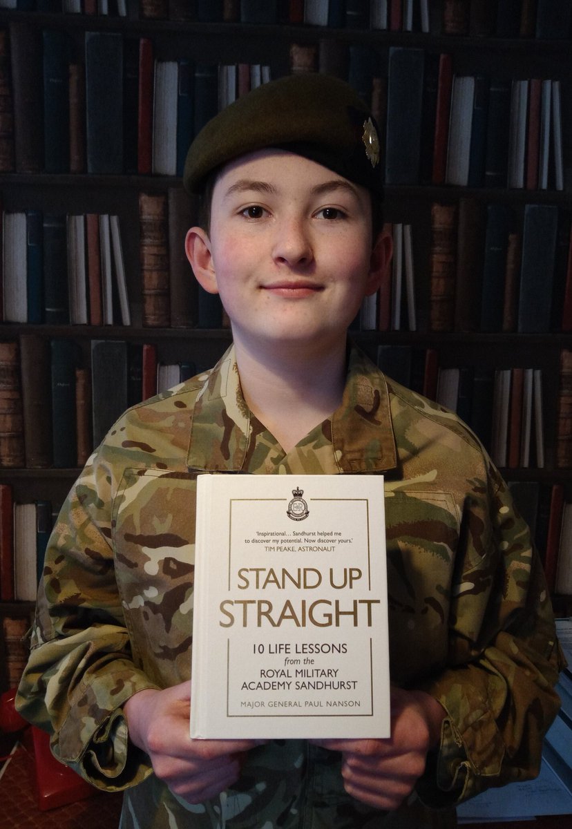 DrHeatherGJ's tweet photo. @AcfLeadership @CathPossamai @ArmyCadetsUK Cadet Jorgensen @LanarkAcf  was delighted to receive his signed 'Stand Up Straight' book today. Many thanks to @AcfLeadership and @Maj_Pea for organising another fab session; and to @CathPossamai and Maj Gen Nanson for their personal inscriptions, brilliant prize https://t.co/lU4EOehEs8