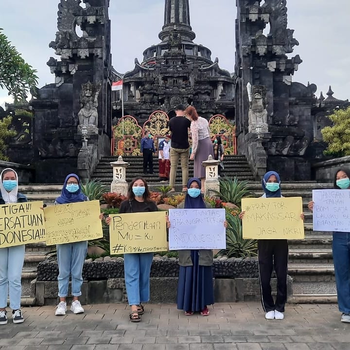 BaliLmnd's tweet photo. LMND EW Bali bersama kawan-kawan Cipayung Plus Bali x Mahasiswa dalam aksi Doa Bersama yang bertempat di Monumen Bajra Sandi, Renon, Denpasar.

#lmndbali https://t.co/oi8sbkvDfy