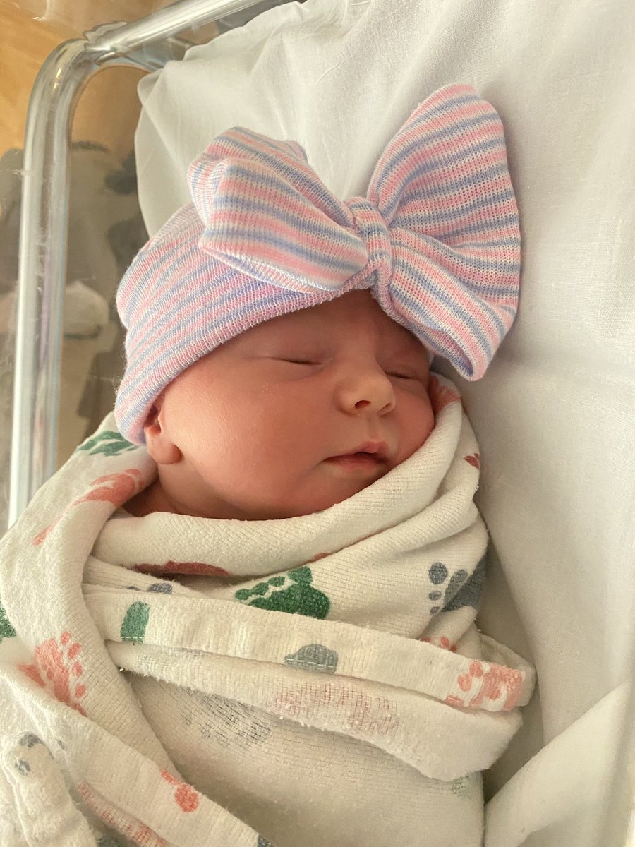 MitchKarraker's tweet photo. Yesterday morning we welcomed Nora Paige to the family. I am speechless at how much God has blessed our little family of now 4! Mama and baby are doing great. Appreciate everyone’s prayers and support through it all. Psalm 127:3 #girldad https://t.co/wQ7sTLTxM8