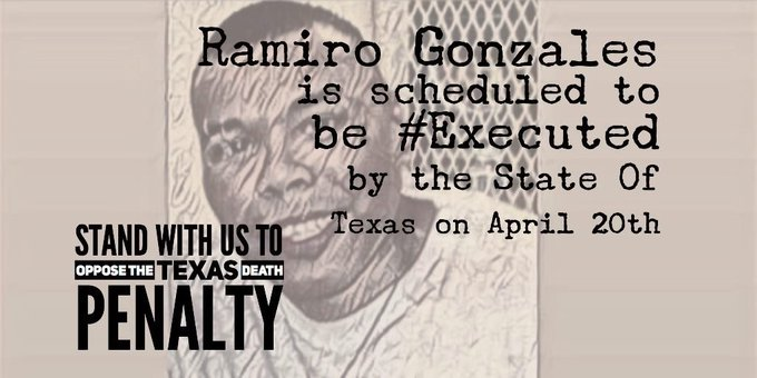 KarineOmry's tweet photo. @DeathPenaltyWW #RamiroGonzales is scheduled to be executed by the state of Texas in only 20 days.
#NotInMyNameTexas
#EndTheDeathPenalty https://t.co/HWJmIHYmF9