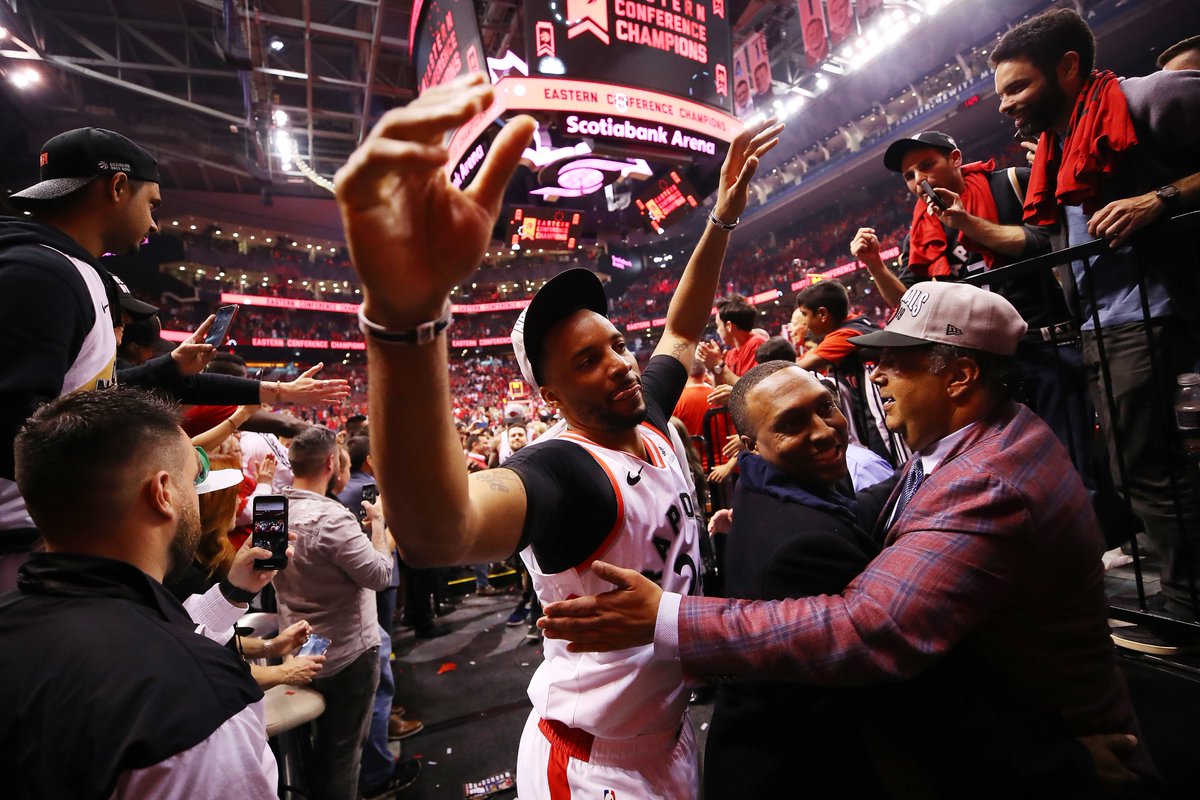 Raptors's tweet photo. "I want to thank Raptors fans everywhere. The North, Raptors Nation, Jurassic Park — call them whatever you want. 

Just call them the best in the world."

📰 The North by @npowell2404 » https://t.co/T3vtb8ueLg https://t.co/osTon0mwV5