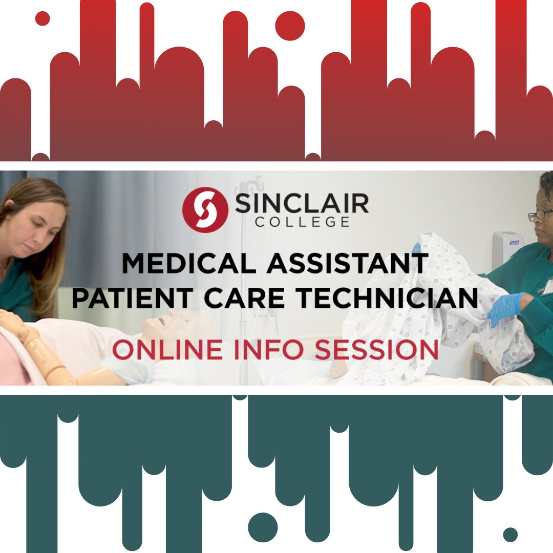 Healthcare jobs are in-demand! Learn more about your options by attending one of the Medical Assistant and Patient Care Technician Virtual Information Sessions on April 6 or 14. Click the link below to register today!

sinclair.edu/academics/divi…