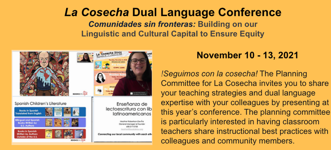 CuevasAntillon's tweet photo. The Planning Committee for La Cosecha invites you to submit a proposal be a presenter November 10-13 at the annual conference.
Deadline: April 30, 2021
https://t.co/8Nj3xQr0Vj https://t.co/JgdCtqdG1d