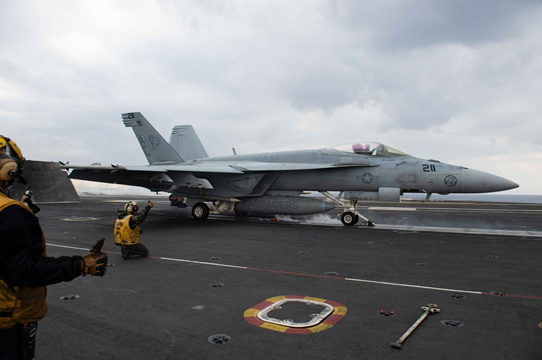 TheCVN69's tweet photo. We are ready & capable of providing direct, long-range combat operational air support from the Eastern Med Sea. #IKECSG presence in #C6F shows the flexibility of our naval forces to conduct operations whenever and wherever necessary."
- RDML Robertson, CCSG2 https://t.co/gR2LyifNla