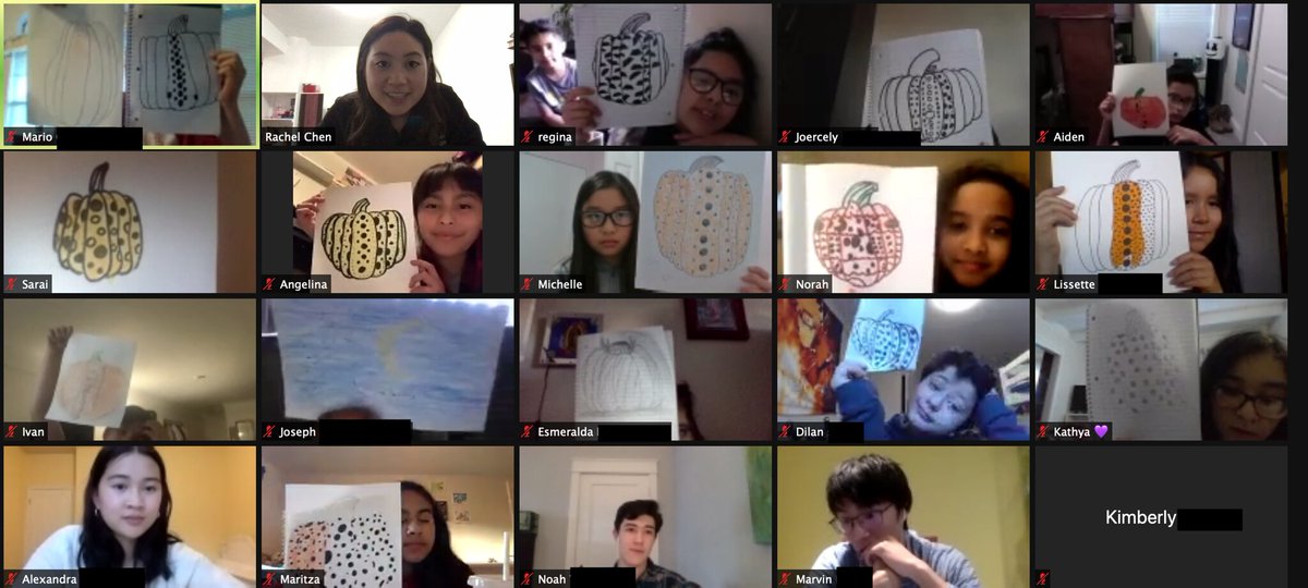 It is not all academics for our Middle School Academy students. Thanks to the creativity of our staff, the kids are also getting some exercise and learning to become artists during the remote sessions on Zoom.