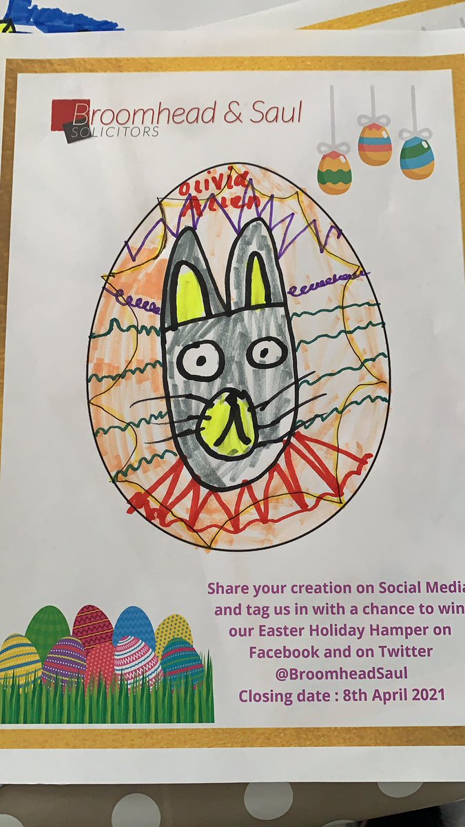 MaxineJAllen's tweet photo. @BroomheadSaul Two entries for the Easter competition. Olivia (8) and William (3). Can you guess which one is which?! https://t.co/ZFGeiQyOPI