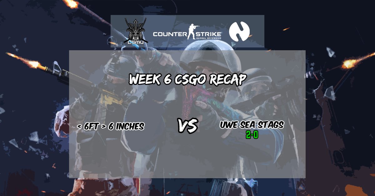 LJMU Esports & Gaming (@ljmugg) on Twitter photo 🎮Week 6 CSGO Esports Recap🎮
👾NUEL👾
< 6ft > 6 Inches VS <a href="/UWESeaStags/">UWE Esports Society</a> Sea Stags: 2-0
In NUEL this week, the CSGO team managed to go 2-0, well done gamers!!💯#NUEL 🎮Week 6 CSGO Esports Recap🎮
👾NUEL👾
< 6ft > 6 Inches VS <a href="/UWESeaStags/">UWE Esports Society</a> Sea Stags: 2-0
In NUEL this week, the CSGO team managed to go 2-0, well done gamers!!💯#NUEL