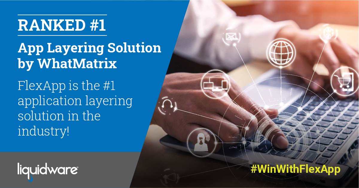 Liquidware's tweet photo. @What_Matrix ranks FlexApp as #1 for App Layering – to celebrate we’re giving away an Amazon $100 gift card! Share one of our tweets or submit your own using the hashtag #WinWithFlexApp for a chance to win. Read more: https://t.co/EFKe5rCLAb https://t.co/OvOUkGWn17