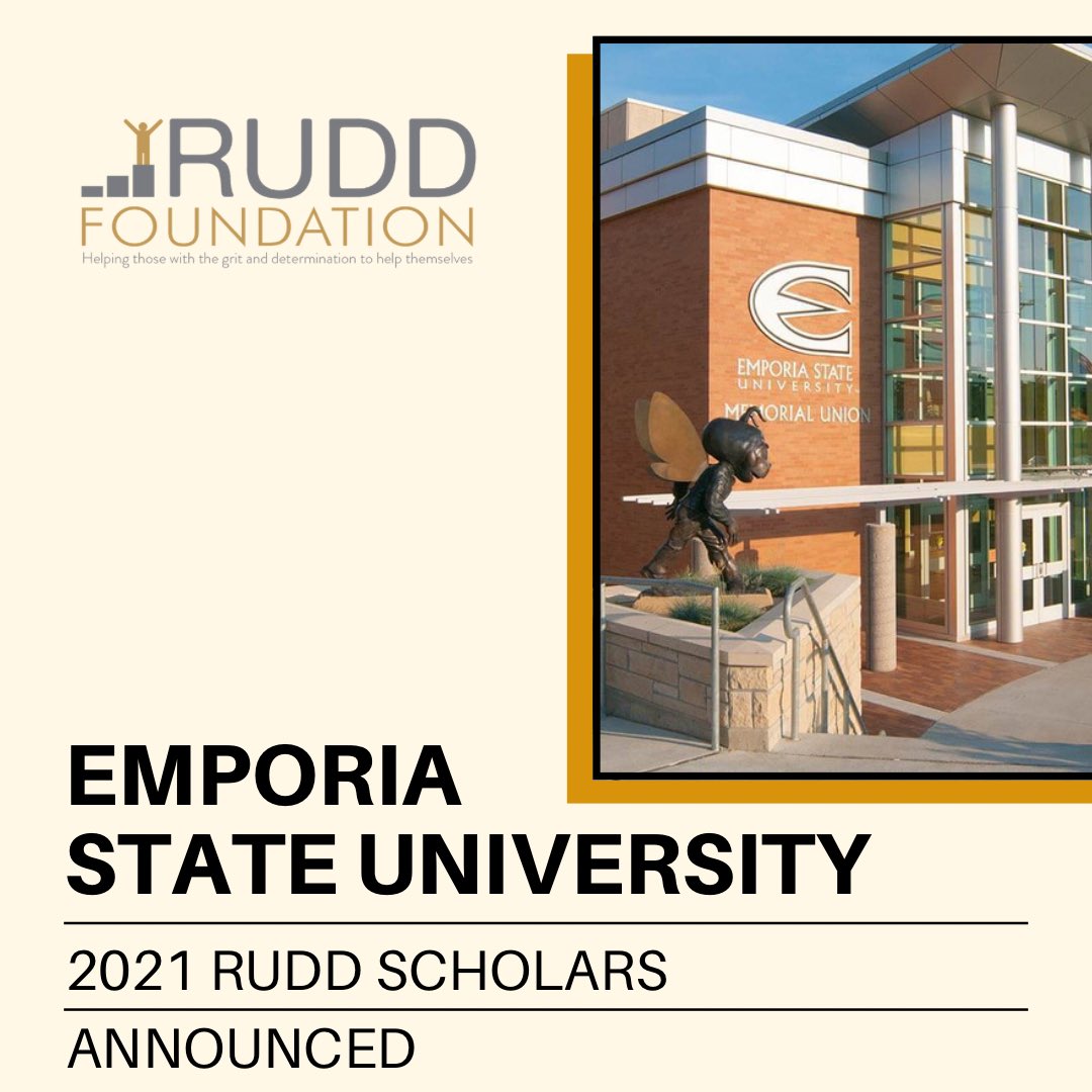 RuddFoundation's tweet photo. Today we welcome our 2021 Rudd Scholars to @emporiastate.. We are so exited to see you start your journey as a hornet! 

Shoutout to the 2020 cohort as well.. glad we got to celebrate you as well! 

#ruddscholars #grit #determination #stingersup #welcome https://t.co/MJNG7bhdON