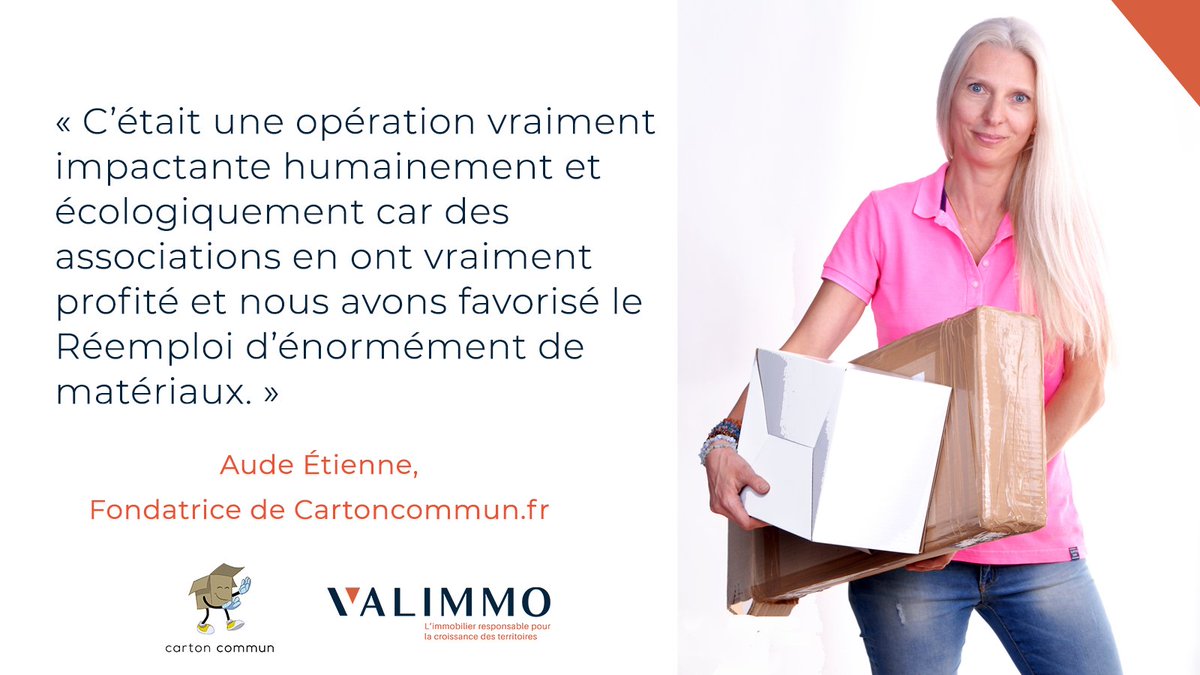 ValimmoReim's tweet photo. Nous devons favoriser le réemploi des matériaux.
Retrouvez l'interview complète d'Aude Etienne, Fondatrice de cartoncommun sur notre site : https://t.co/kP8nPkDukR
#VALIMMO #Recyclage #Réemploi #Cartoncommun #SophiaAntipolis #Valbonne https://t.co/Cdsa6cHXfC