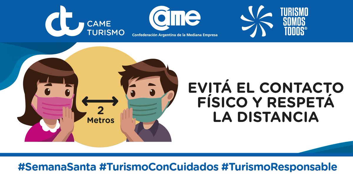 CAMEturismo's tweet photo. Desde @CAMEturismo recordamos las recomendaciones sanitarias para poder tener un turismo cuidado y responsable. ¡En esta Semana Santa, cuidémonos entre todos! https://t.co/Tsd0z691NZ