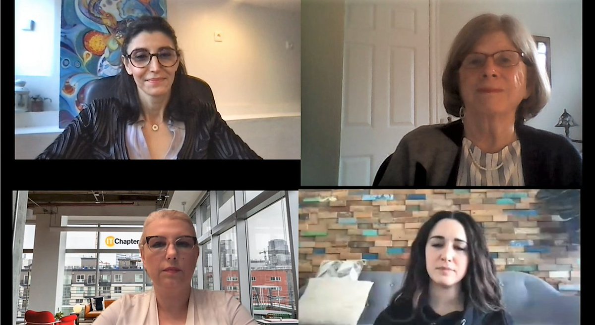 CanEmbFrance's tweet photo. [#VirtualTradeMission] Minister Ng @CanadaTrade talks with #WomenEntrepreneurs from 🇨🇦 and 🇫🇷 in #ICT about the important contribution women make in terms of #Innovation and #SustainableManagement, so that women are at the heart of the #GreenRecovery. https://t.co/tVs6297yvE