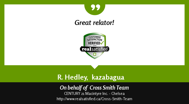 There’s nothing like a happy client, is there?  realsatisfied.ca/Cross-Smith-Te… via <a href="/realsatisfied/">RealSatisfied</a>