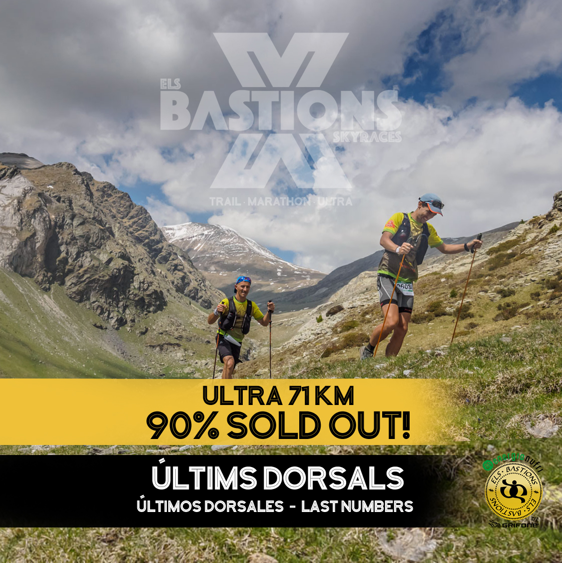 elsbastions's tweet photo. Alerta! 🚨 Si voleu disputar la Ultra Els Bastions, no us ho penseu. Resten pocs dorsals!
📍 05 JUN 2021; Ribes de Freser
🔴 ULTRA: 71 Km +4.700m
🟢 TRAIL: 21 Km +1.500m
🟡 MARATHON: 51 Km +2.900m
▶️ Inscripcions a https://t.co/5AEif5irUx
#elsbastions #elsetge #vallderibes https://t.co/A8XLSALyzq