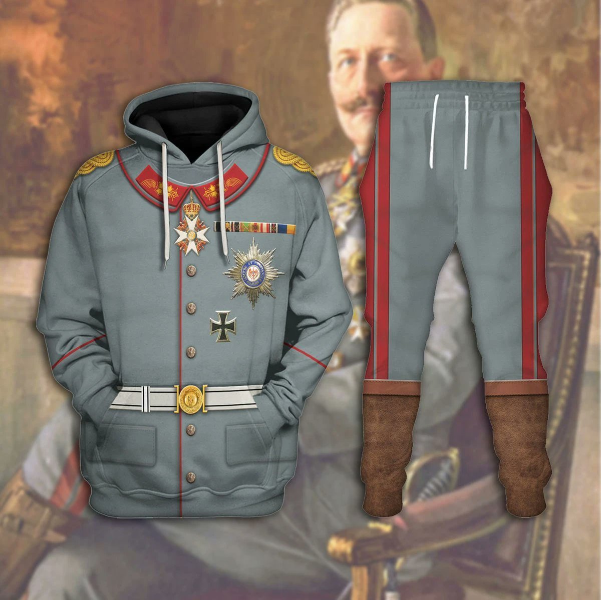 nick_kapur's tweet photo. For all you World War I fanatics out there, you can now purchase Kaiser Wilhelm II, Emperor Franz Joseph I, Tsar Nicholas II, and Archduke Franz Ferdinand hoodie tracksuits!!! 😂😂😂 https://t.co/Ov9DDX9bOx