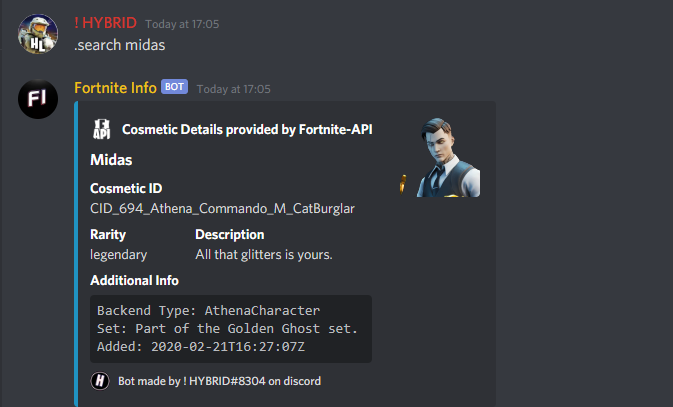 FortniteNotices's tweet photo. The Cosmetic search command has been fixed please allow upto 5 mins for these changes to be applied https://t.co/UbzCe6KJue